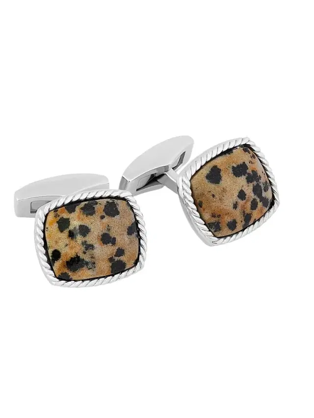 Tateossian Men's Dalmation Jasper & Sterling Silver Cufflinks