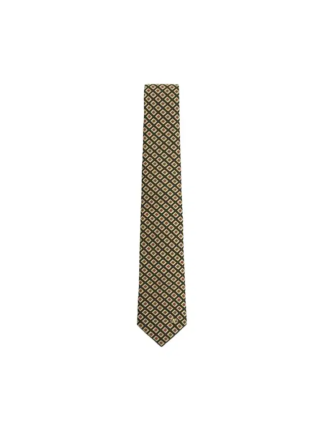 Valentino Men's Valentie Jacquard Cotton Tie with Chamber Pattern and Vlogo Signature Detail