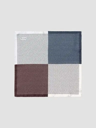 Eton Men's Four-Sided Micro-Print Silk Pocket Square | Thumbnail 2