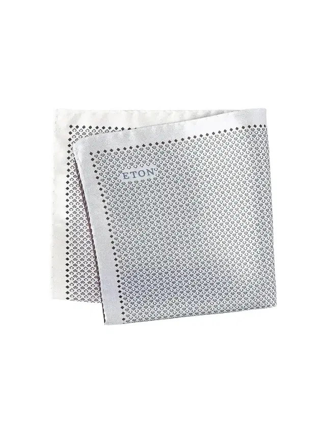 Eton Men's Four-Sided Micro-Print Silk Pocket Square