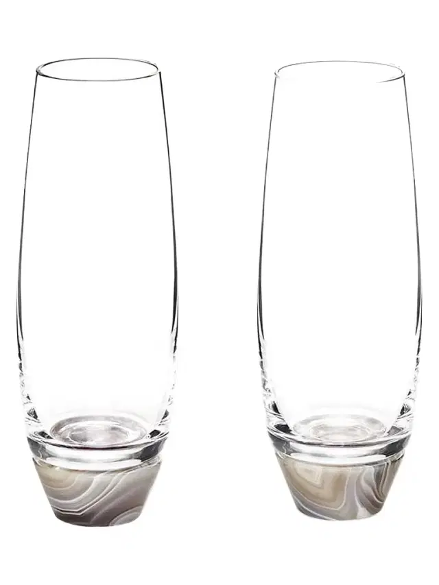 Anna New York Elevo Smoke 2-Piece Champagne Glass Set