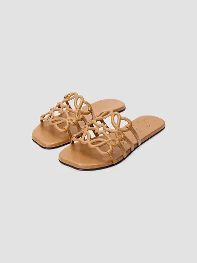 Loewe Women's Petal Anagram Leather Slides | Thumbnail 2