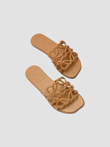 Loewe Women's Petal Anagram Leather Slides | Thumbnail 3
