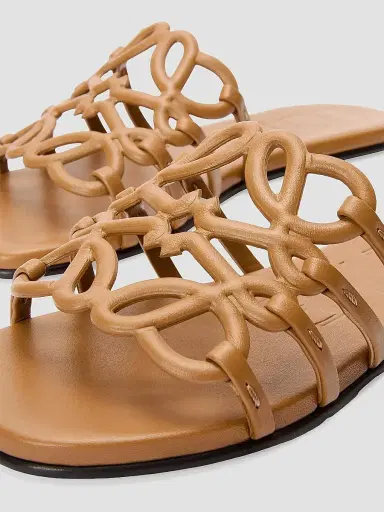 Loewe Women's Petal Anagram Leather Slides | Thumbnail 4