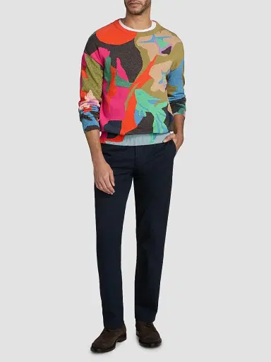 Paul Smith Men's Fish Cotton-Nylon Crewneck Sweater | Thumbnail 2