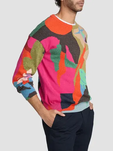 Paul Smith Men's Fish Cotton-Nylon Crewneck Sweater | Thumbnail 4
