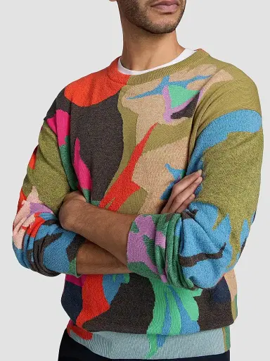 Paul Smith Men's Fish Cotton-Nylon Crewneck Sweater | Thumbnail 6