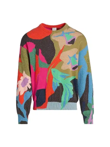 Paul Smith Men's Fish Cotton-Nylon Crewneck Sweater | Thumbnail 1