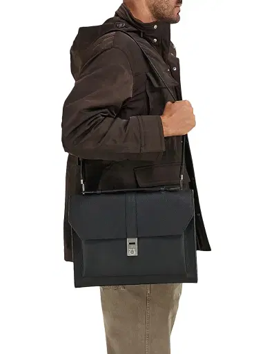Ferragamo Men's Hug Leather Briefcase | Thumbnail 3