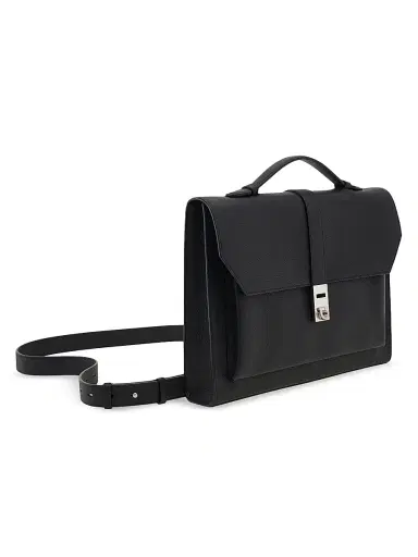 Ferragamo Men's Hug Leather Briefcase | Thumbnail 4