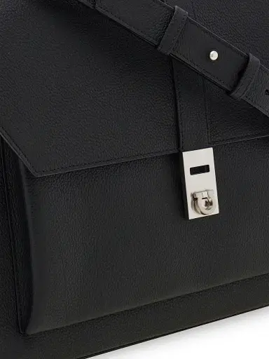 Ferragamo Men's Hug Leather Briefcase | Thumbnail 8