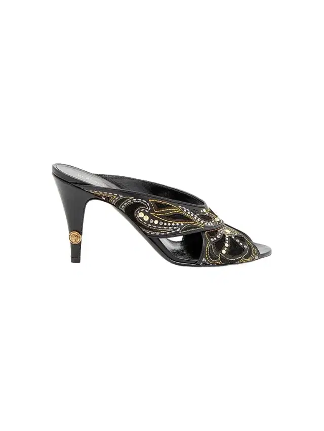Versace Women's 90MM Leather Cone-Heel Mules