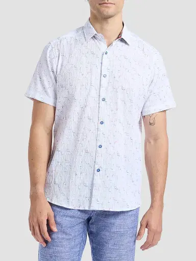 Robert Graham Men's Kingshold Geometric Stretch-Cotton Shirt | Thumbnail 3