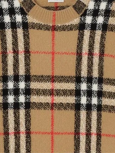 Burberry Men's Curtis Check Cashmere Crewneck Sweater | Thumbnail 2 Burberry Men's Curtis Check Cashmere Crewneck Sweater | Thumbnail 2