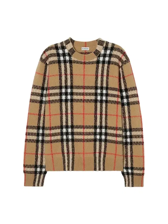 Burberry Men's Curtis Check Cashmere Crewneck Sweater
