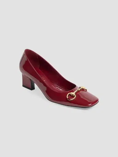 Gucci Women's Signora 55MM Patent Leather Block-Heel Pumps | Thumbnail 2