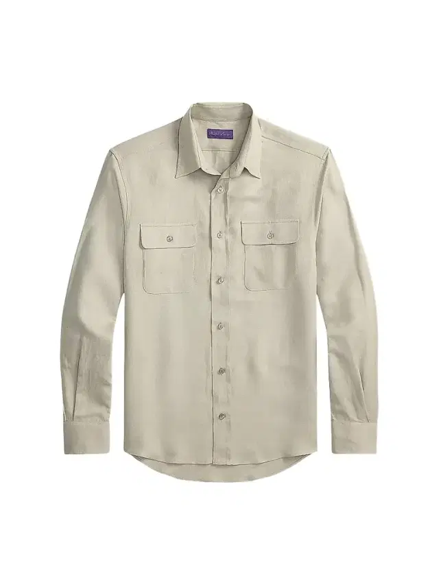 Ralph Lauren Purple Label Men's Silk-Linen Button-Front Shirt