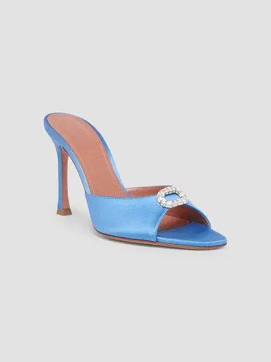 Amina Muaddi Women's Camelia 95MM Crystal-Embellished Satin Sandals | Thumbnail 2