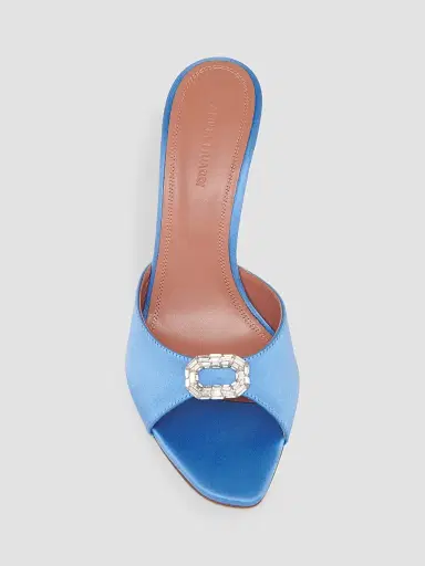 Amina Muaddi Women's Camelia 95MM Crystal-Embellished Satin Sandals | Thumbnail 4