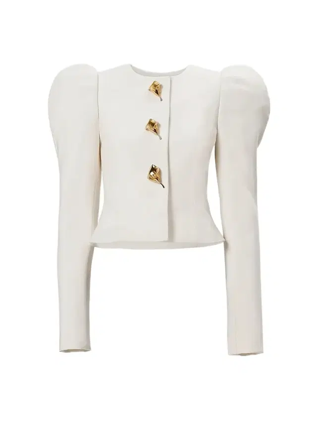 Women's Stretch-Wool Puff-Sleeve Jacket