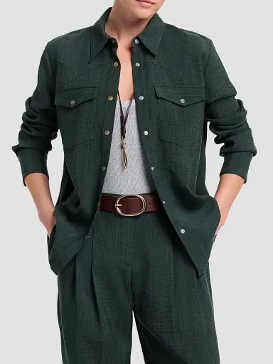 TWP Women's Lone Rider Textured Shirt | Thumbnail 3