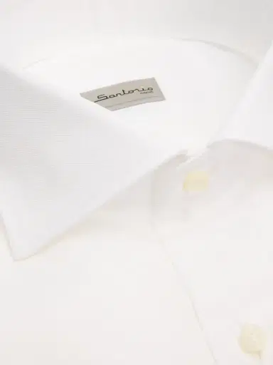 Sartorio Napoli Men's Solid Cotton Dress Shirt | Thumbnail 2