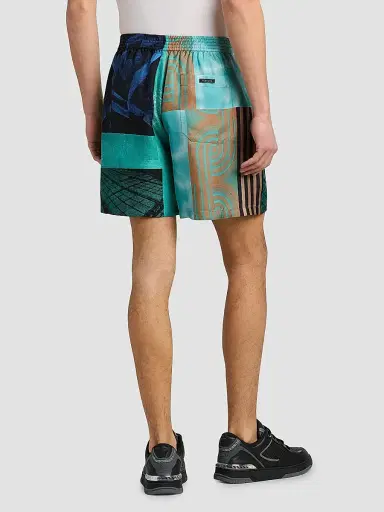 Versace Men's Floating Printed Silk Twill Shorts | Thumbnail 5