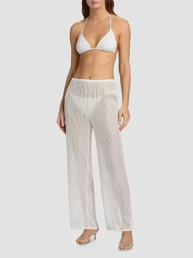 Milly Women's Celina Pinstriped Sheer Cover-Up Pants | Thumbnail 2