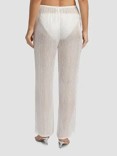 Milly Women's Celina Pinstriped Sheer Cover-Up Pants | Thumbnail 4