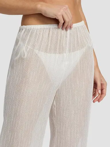 Milly Women's Celina Pinstriped Sheer Cover-Up Pants | Thumbnail 5