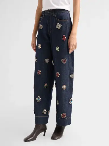 Cinq à Sept Women's Baroque Embellished Hayden Jeans | Thumbnail 4 Cinq à Sept Women's Baroque Embellished Hayden Jeans | Thumbnail 4