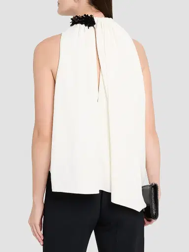 Brandon Maxwell Women's The Haze Embroidered Top | Thumbnail 3