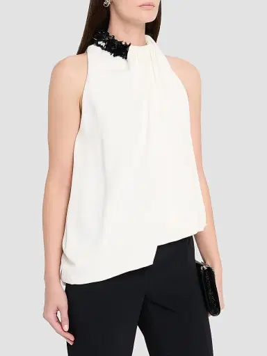 Brandon Maxwell Women's The Haze Embroidered Top | Thumbnail 4