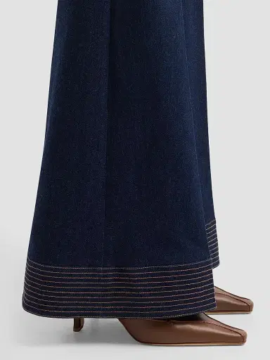 Veronica Beard Women's Lancelor Denim High-Rise Wide-Leg Pants | Thumbnail 5