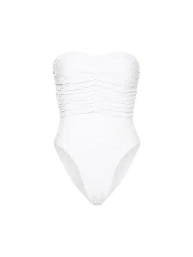 Milly Women's Textured Ruched Strapless One-Piece Swimsuit | Thumbnail 1 Milly Women's Textured Ruched Strapless One-Piece Swimsuit | Thumbnail 1
