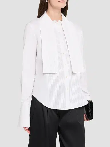 Brandon Maxwell Women's The Inez Cotton Tuxedo Shirt | Thumbnail 4