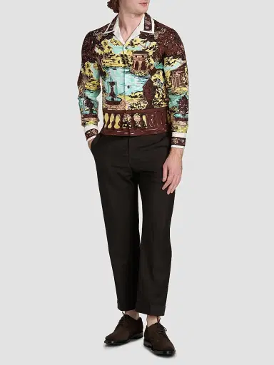 Versace Men's The Grotto Silk Twill Shirt | Thumbnail 2