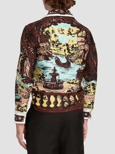 Versace Men's The Grotto Silk Twill Shirt | Thumbnail 5