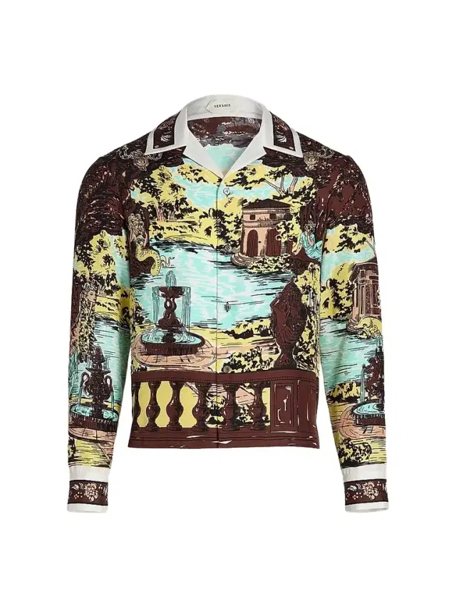 Versace Men's The Grotto Silk Twill Shirt