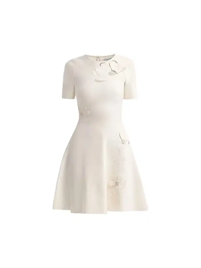 Oscar de la Renta Women's Floral Laser-Cut Knit Mini Dress