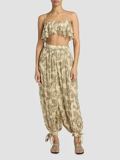 Hemant & Nandita Women's Printed Tie-Cuff Harem Pants | Thumbnail 2
