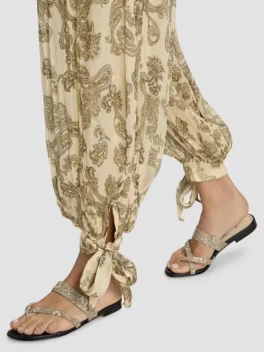Hemant & Nandita Women's Printed Tie-Cuff Harem Pants | Thumbnail 6