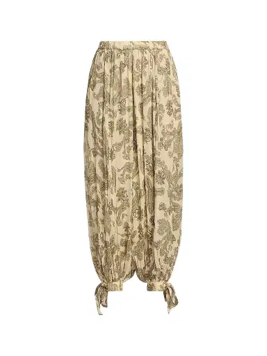 Hemant & Nandita Women's Printed Tie-Cuff Harem Pants | Thumbnail 1