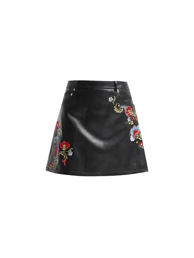 Women's Keke Floral Embroidered Faux Leather Mini Skirt