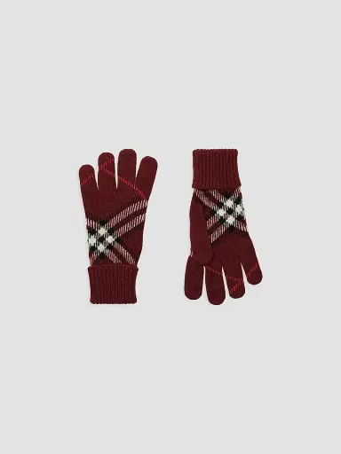 Burberry Women's Heritage Check Cashmere-Blend Gloves | Thumbnail 2