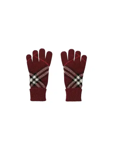 Burberry Women's Heritage Check Cashmere-Blend Gloves | Thumbnail 1