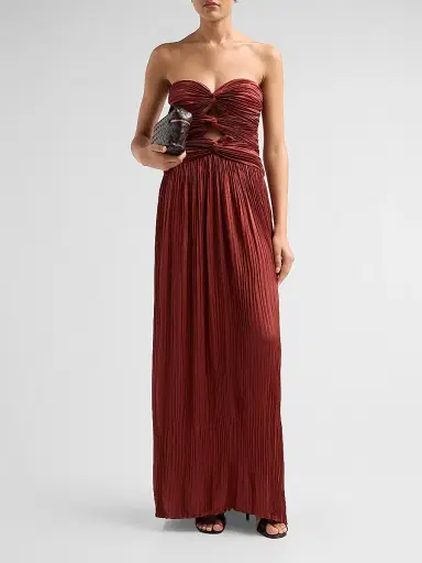 A.L.C. A. L.C. Women's Brynn Ruched Cut-Out Strapless Maxi Dress | Thumbnail 2