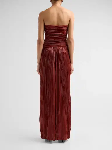A.L.C. A. L.C. Women's Brynn Ruched Cut-Out Strapless Maxi Dress | Thumbnail 3