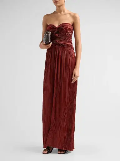 A.L.C. A. L.C. Women's Brynn Ruched Cut-Out Strapless Maxi Dress | Thumbnail 4
