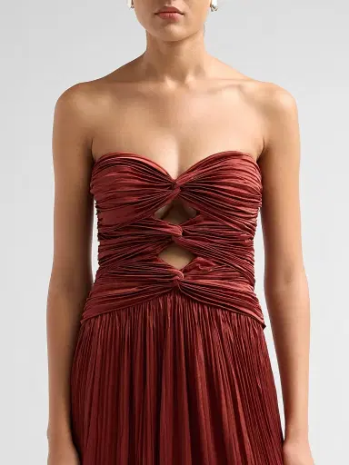 A.L.C. A. L.C. Women's Brynn Ruched Cut-Out Strapless Maxi Dress | Thumbnail 5